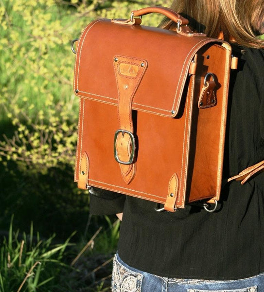 Full and Top Grain Leather Messenger Bag Lined with Full-grain Pigskin